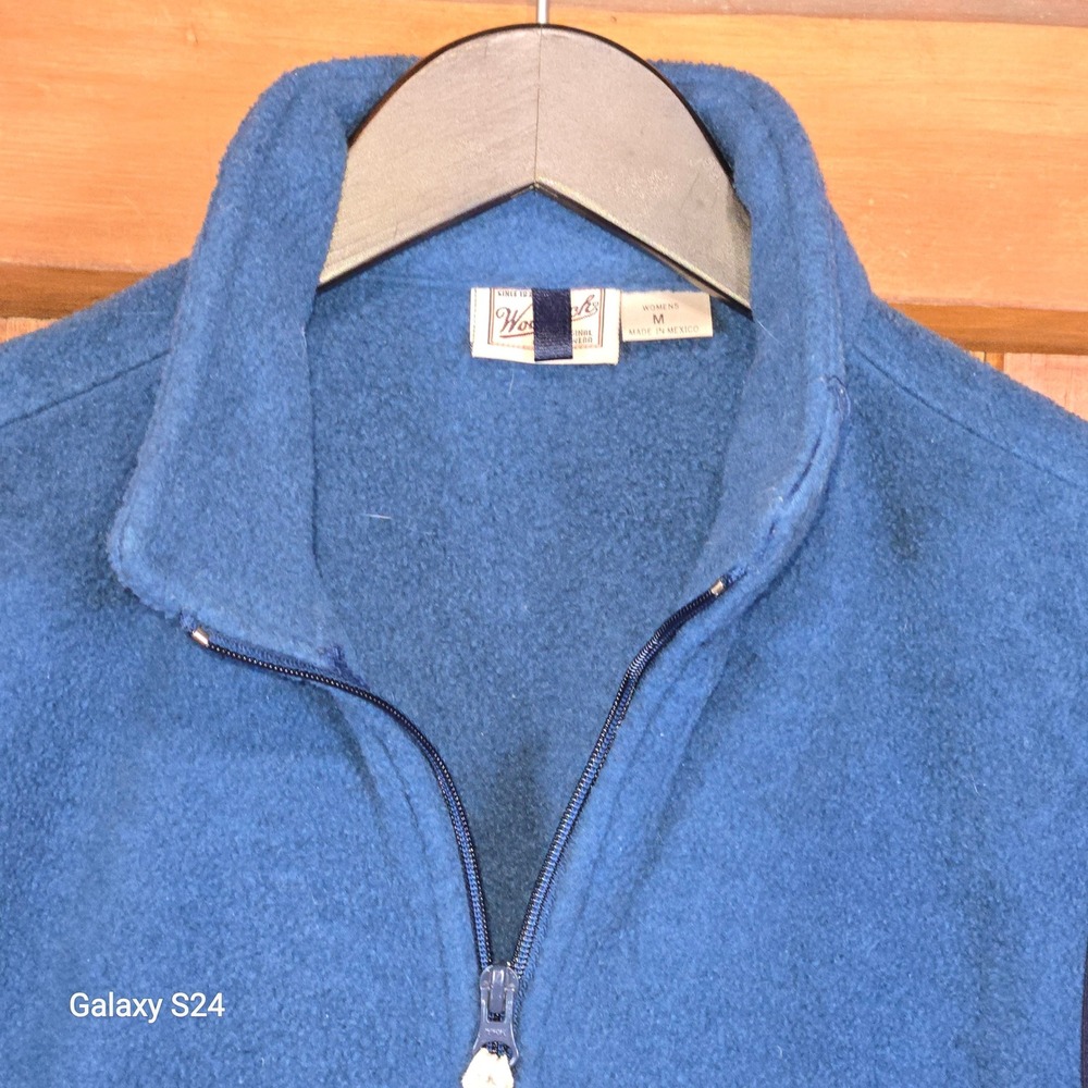 Woolrich Womens Fleece Vest Blue Zip Front Pockets PolarTEC Size M